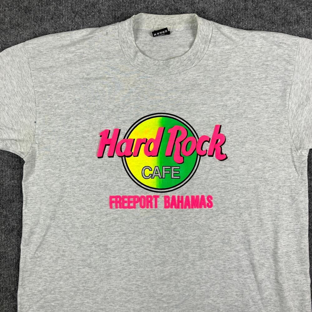 Hard Rock Cafe T-Shirt Mens Size XL Gray Freeport Bahamas Vintage USA Made